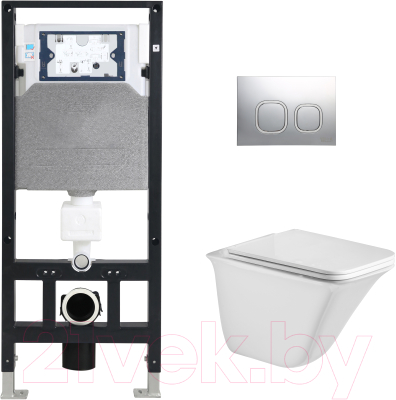Унитаз подвесной с инсталляцией WeltWasser Amberg 506 + Rotbach 004 GL-WT + Amberg RD-MT CR - фото