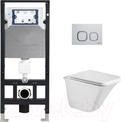 Унитаз подвесной с инсталляцией WeltWasser Amberg 506 + Rotbach 004 GL-WT + Amberg RD-WT - фото