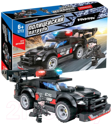 Конструктор Bondibon Полицейский патруль Машина / ВВ5712 (277эл) - фото