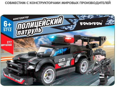 Конструктор Bondibon Полицейский патруль Машина / ВВ5712 (277эл)