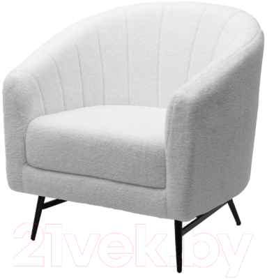Кресло мягкое M-City Kalmar / 629M04955 (Nini-01 белый Teddy/черный) - фото