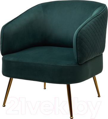Кресло мягкое M-City Mussels / 629M04945 (Bluvel-78 зеленый велюр/золото) - фото