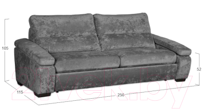 Диван Асмана Форест 190 (Plush Graphite)