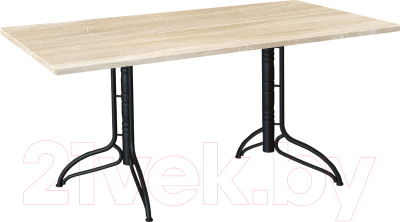 Обеденный стол Sheffilton SHT-TU20/TT 120/80 МДФ (черный муар/дуб сонома светлый) - фото