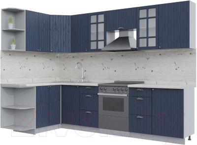 Кухонный гарнитур Интерлиния Берес 1.5x2.9 левая (дуб королевский/бискайская сосна) - фото