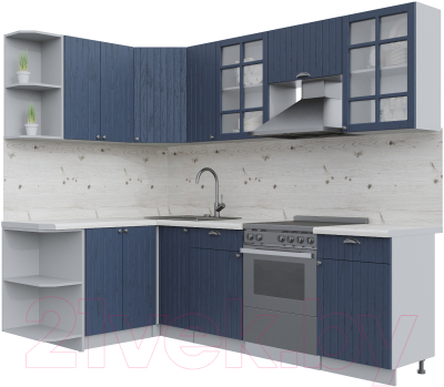 Кухонный гарнитур Интерлиния Берес 1.5x2.5 левая (дуб королевский/бискайская сосна) - фото