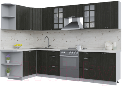 Кухонный гарнитур Интерлиния Берес 1.5x3.0 левая (дуб английский/бискайская сосна) - фото