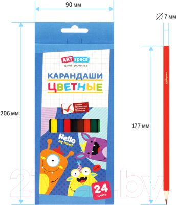 Набор цветных карандашей ArtSpace Монстрики / CP_41032