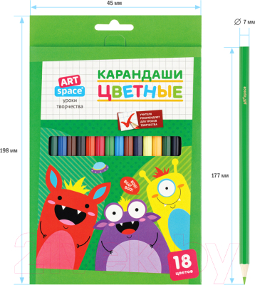 Набор цветных карандашей ArtSpace Монстрики / CP_41031