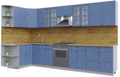 Готовая кухня Интерлиния Берес 1.5x3.5 левая - фото