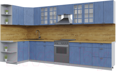 Готовая кухня Интерлиния Берес 1.5x3.7 левая - фото