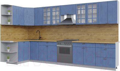 Готовая кухня Интерлиния Берес 1.5x3.8 левая - фото