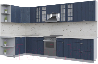 Готовая кухня Интерлиния Берес 1.5x3.5 левая - фото