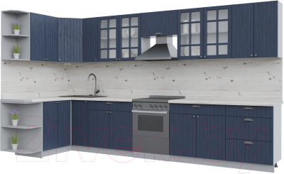 Готовая кухня Интерлиния Берес 1.5x3.7 левая - фото