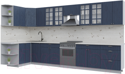 Готовая кухня Интерлиния Берес 1.5x3.8 левая - фото