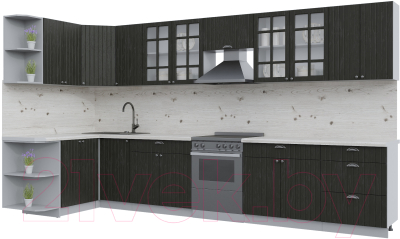 Готовая кухня Интерлиния Берес 1.5x3.8 левая - фото