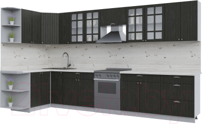 Готовая кухня Интерлиния Берес 1.5x3.7 левая - фото