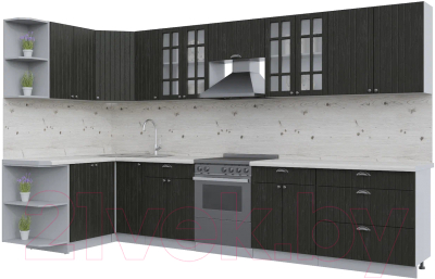 Готовая кухня Интерлиния Берес 1.5x3.5 левая - фото