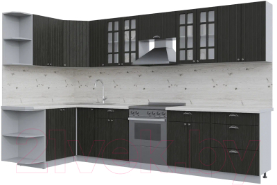 Готовая кухня Интерлиния Берес 1.5x3.3 левая - фото