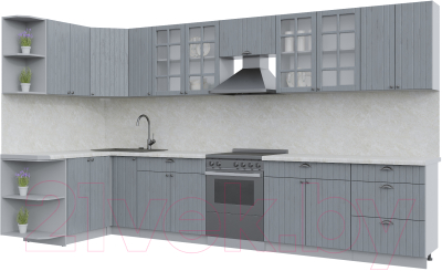 Готовая кухня Интерлиния Берес 1.5x3.7 левая - фото