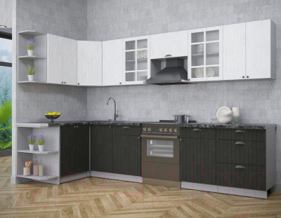 Готовая кухня Интерлиния Берес 1.5x3.2 левая