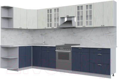 Готовая кухня Интерлиния Берес 1.5x3.4 левая - фото