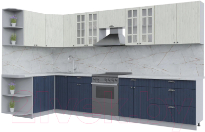 Готовая кухня Интерлиния Берес 1.5x3.5 левая - фото