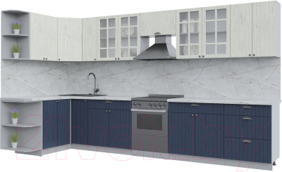 Готовая кухня Интерлиния Берес 1.5x3.7 левая - фото