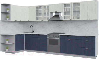 Готовая кухня Интерлиния Берес 1.5x3.8 левая - фото