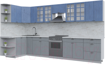 Готовая кухня Интерлиния Берес 1.5x3.7 левая - фото