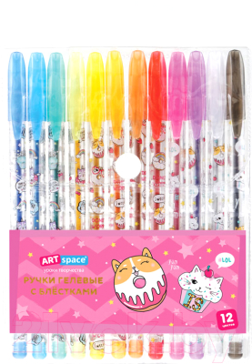 Набор гелевых ручек ArtSpace Кот-сластена / GPCC12_53043 - фото