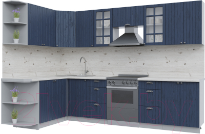 Кухонный гарнитур Интерлиния Берес 1.7x3.0 левая (дуб королевский/бискайская сосна) - фото