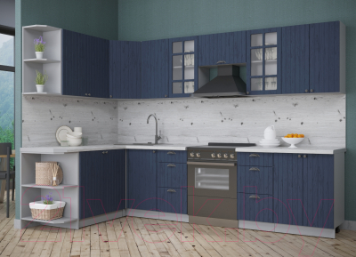 Кухонный гарнитур Интерлиния Берес 1.7x3.0 левая (дуб королевский/бискайская сосна)