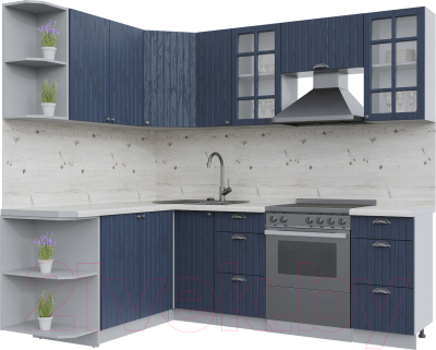 Кухонный гарнитур Интерлиния Берес 1.7x2.3 левая (дуб королевский/бискайская сосна) - фото