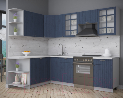 Кухонный гарнитур Интерлиния Берес 1.7x2.5 левая (дуб королевский/бискайская сосна)