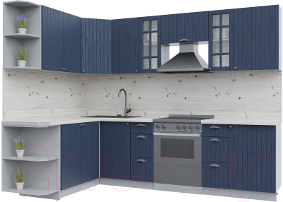 Кухонный гарнитур Интерлиния Берес 1.7x2.7 левая (дуб королевский/бискайская сосна) - фото