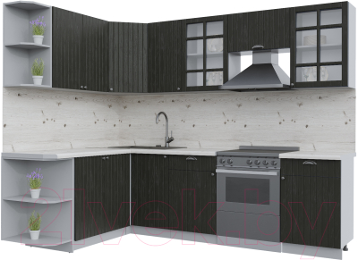 Готовая кухня Интерлиния Берес 1.7x2.6 левая - фото