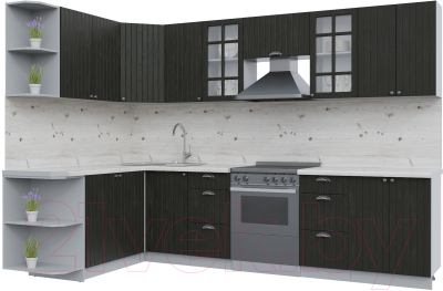 Кухонный гарнитур Интерлиния Берес 1.7x3.0 левая (дуб английский/бискайская сосна) - фото