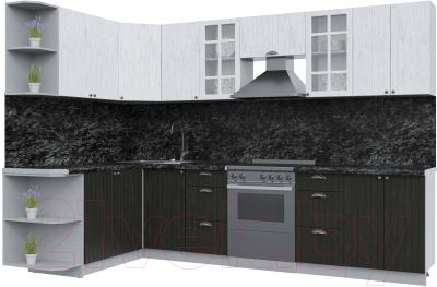 Кухонный гарнитур Интерлиния Берес 1.7x3.0 левая (дуб английский/дуб полярный/кастилло темный) - фото