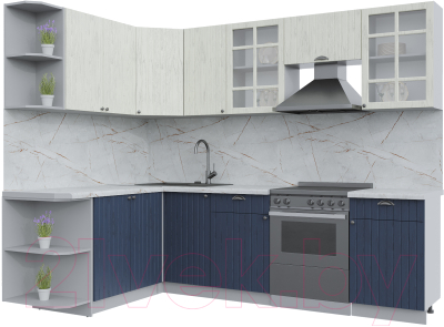 Готовая кухня Интерлиния Берес 1.7x2.6 левая - фото