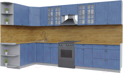 Готовая кухня Интерлиния Берес 1.7x3.5 левая - фото