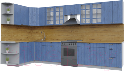 Готовая кухня Интерлиния Берес 1.7x3.7 левая - фото