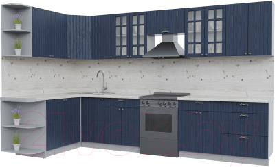 Готовая кухня Интерлиния Берес 1.7x3.4 левая - фото