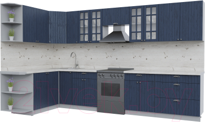 Готовая кухня Интерлиния Берес 1.7x3.5 левая - фото