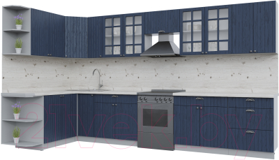 Готовая кухня Интерлиния Берес 1.7x3.7 левая - фото