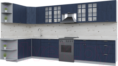 Готовая кухня Интерлиния Берес 1.7x3.8 левая - фото