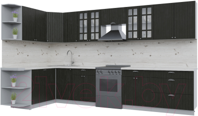 Готовая кухня Интерлиния Берес 1.7x3.6 левая - фото