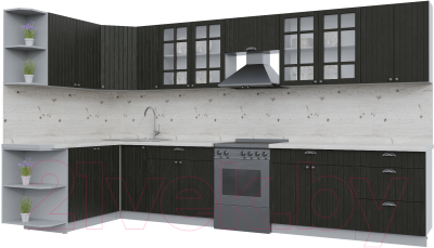 Готовая кухня Интерлиния Берес 1.7x3.7 левая - фото