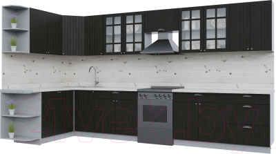 Готовая кухня Интерлиния Берес 1.7x3.8 левая - фото