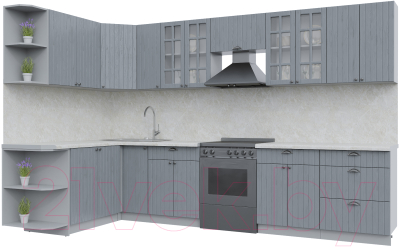 Готовая кухня Интерлиния Берес 1.7x3.3 левая - фото